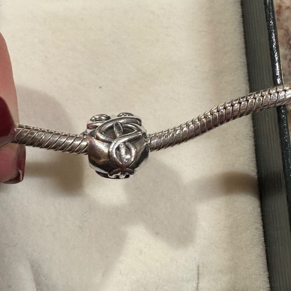 Retired Pandora Medical Caduceus Charm Silver with Gold Plating - Picture 7 of 7